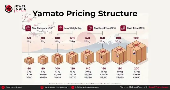 Yamato (Takkyubin) pricing structure